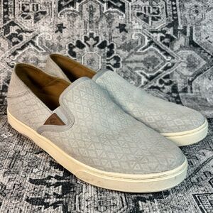 Olukai Women’s Pehuea Slip-On Sneaker Light Gray Leather Size 8.5